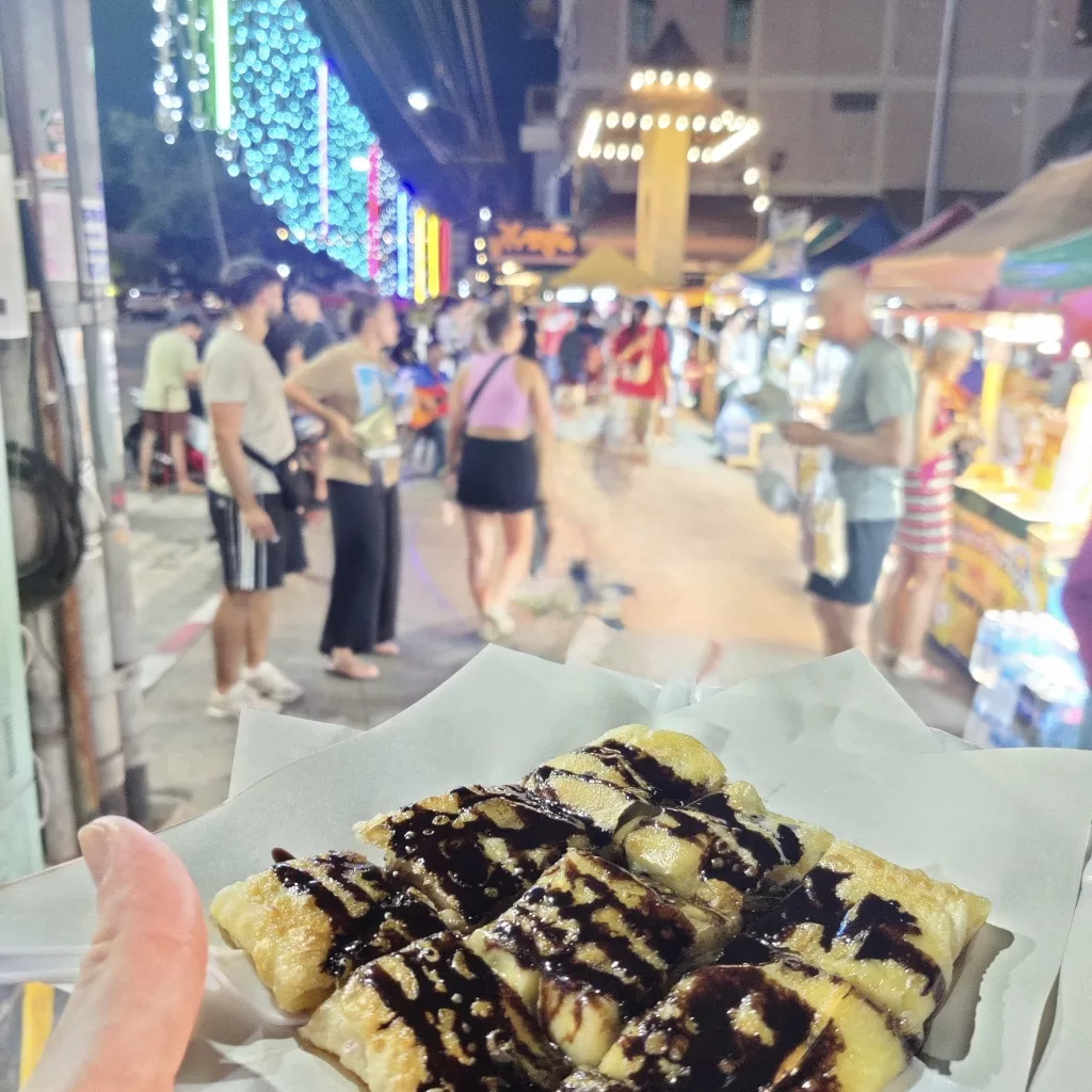 Roti (Thai pancake) at a night market in Krabi, Thailand.