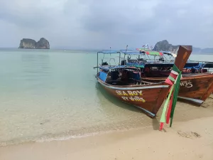 Long-tail boats in the Andaman Sea, Thailand