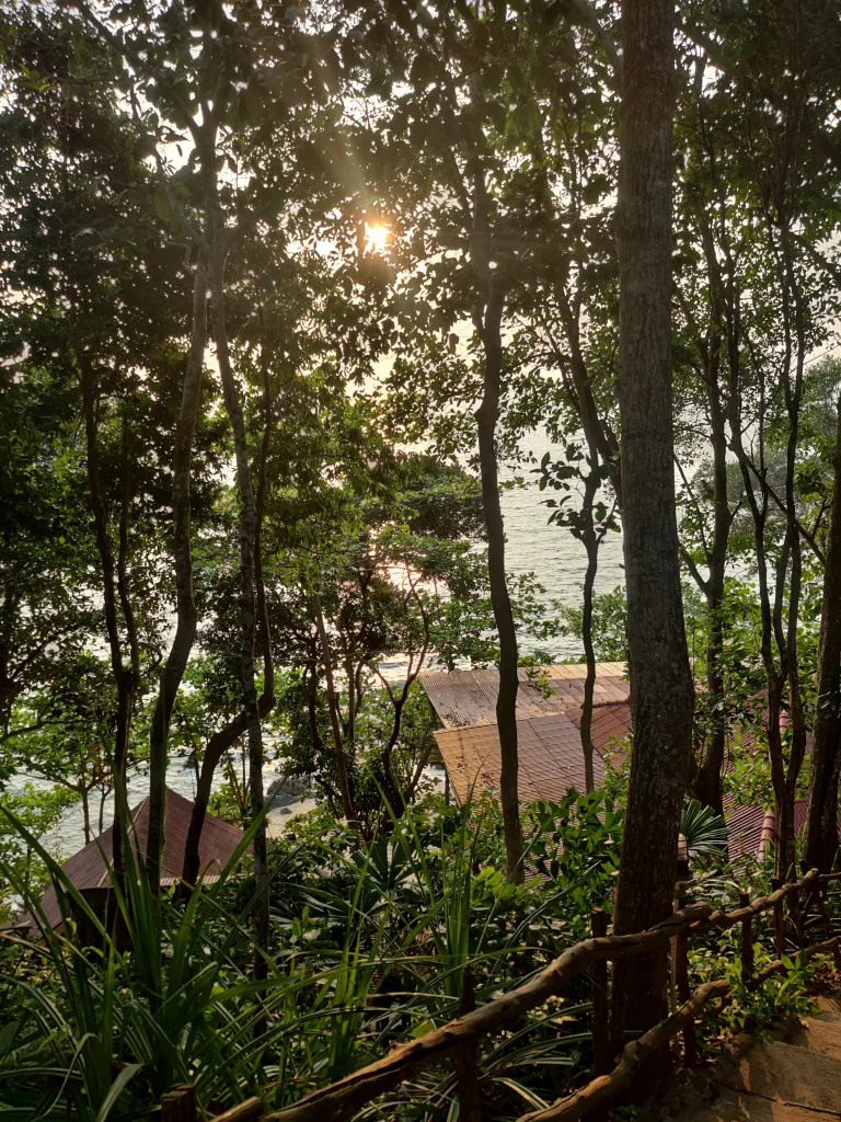 Forrest and sea view at Jungle Hill Bungalows, Koh Jum, Thailand